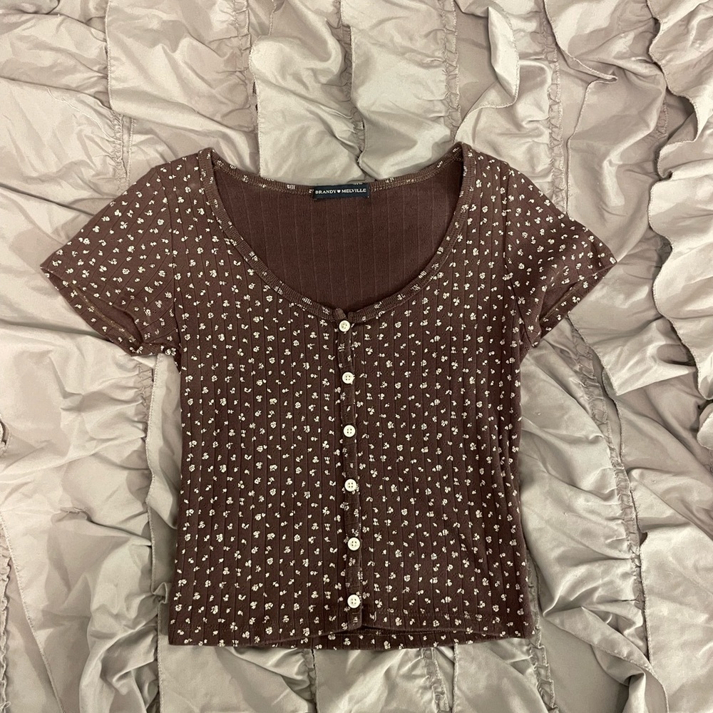 brandy melville brown zelly top